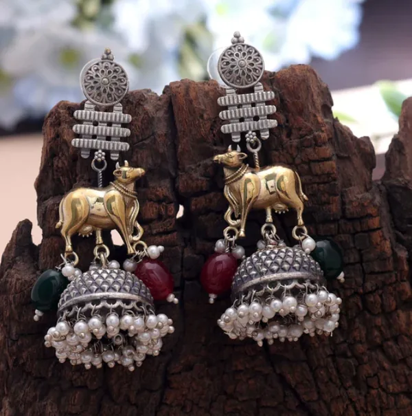 Royal Nandi Jhumka Earrings